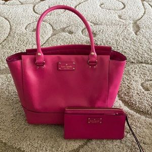 Kate spade purse and matching wristlet wallet